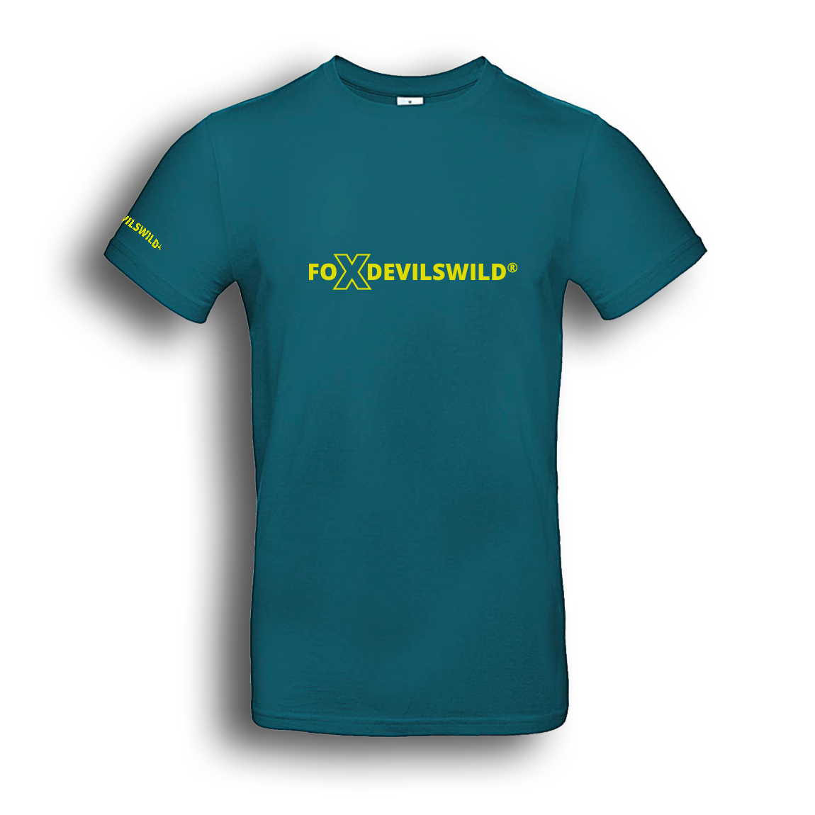 Foxdevilswild® T-Shirt - style eleven - Workwear / Freizeitshirt petrol / lime