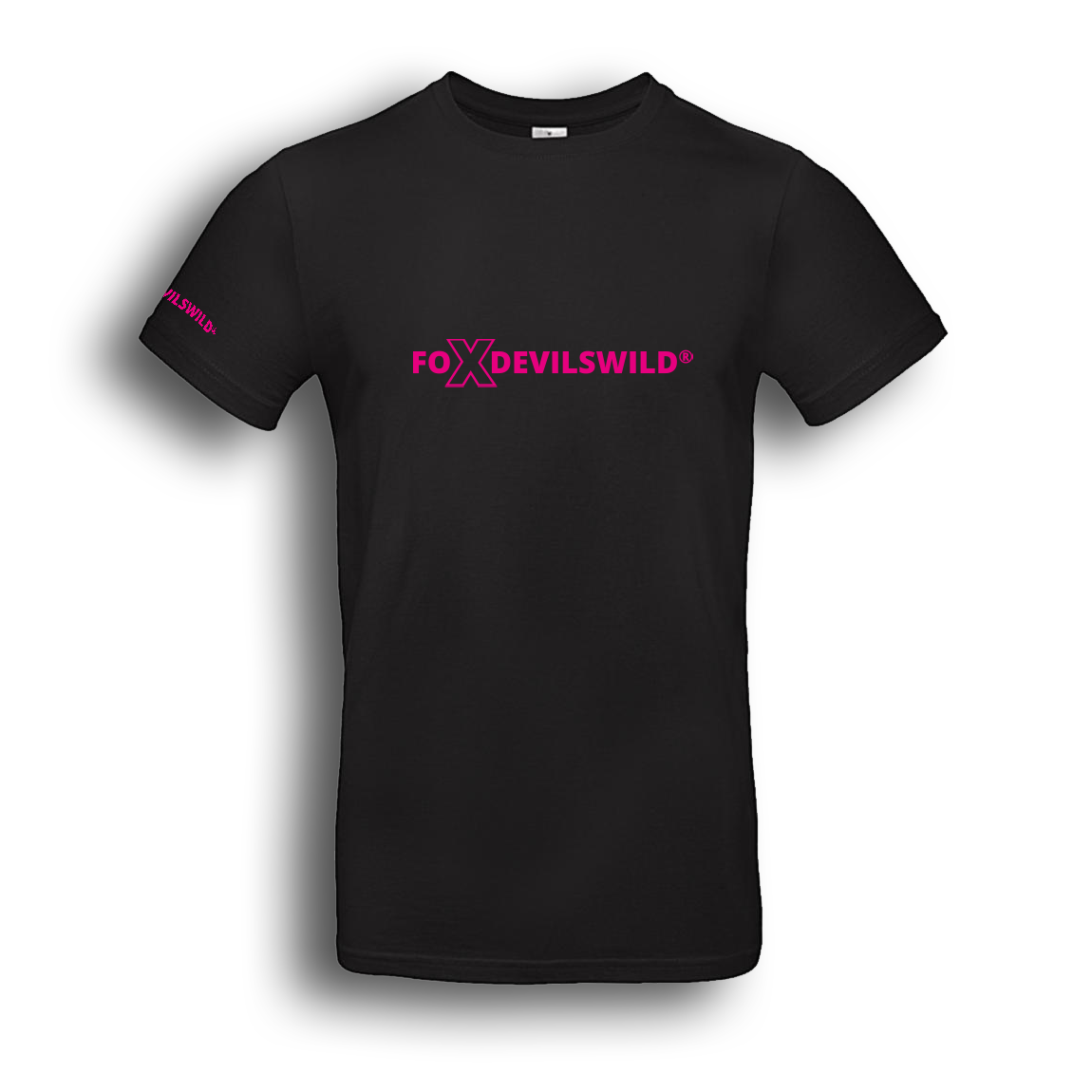 Foxdevilswild® T-Shirt - style eleven - Workwear / Freizeitshirt schwarz / fuchsia