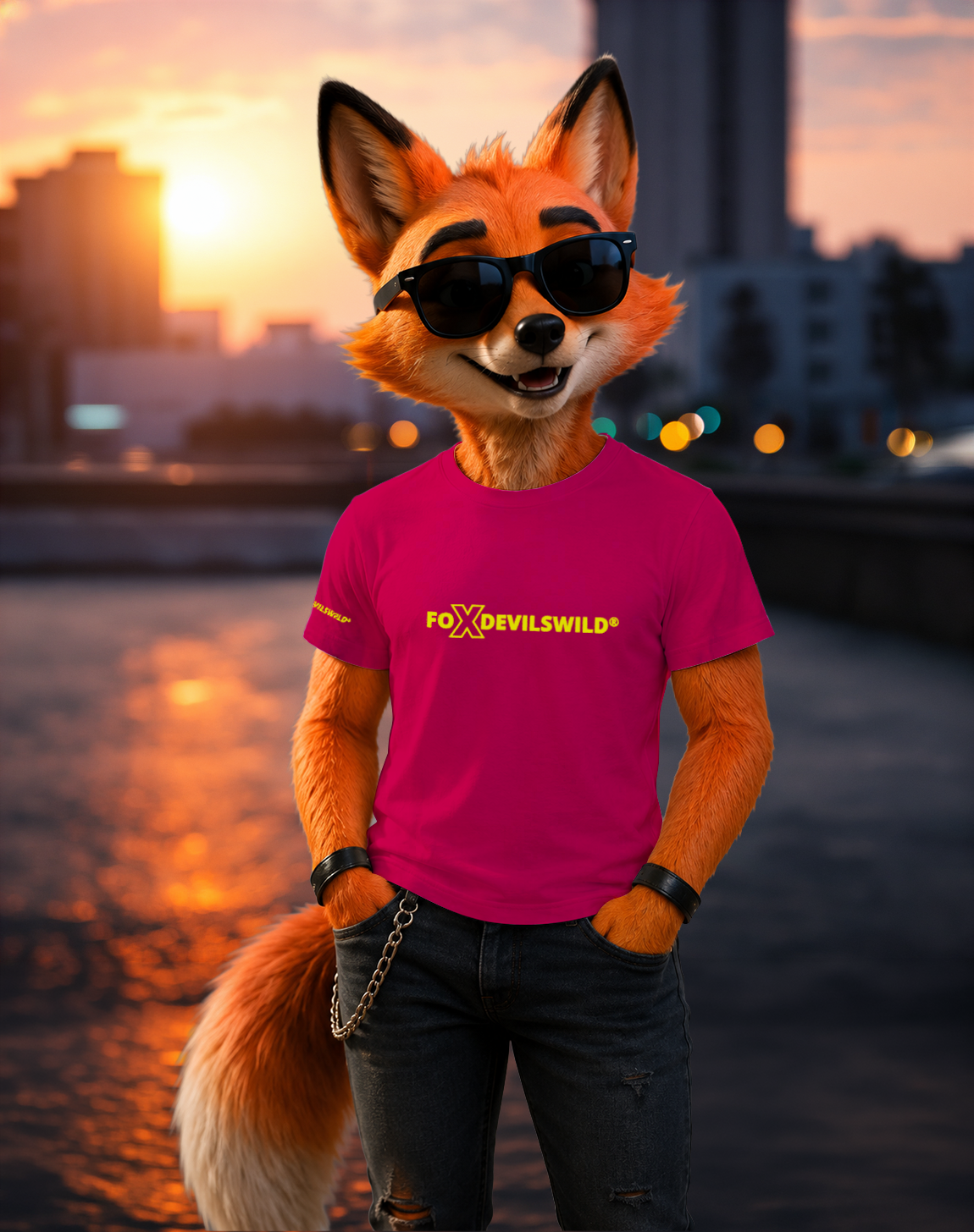 Foxdevilswild® T-Shirt - style eleven - Workwear / Freizeitshirt sorbet / lime