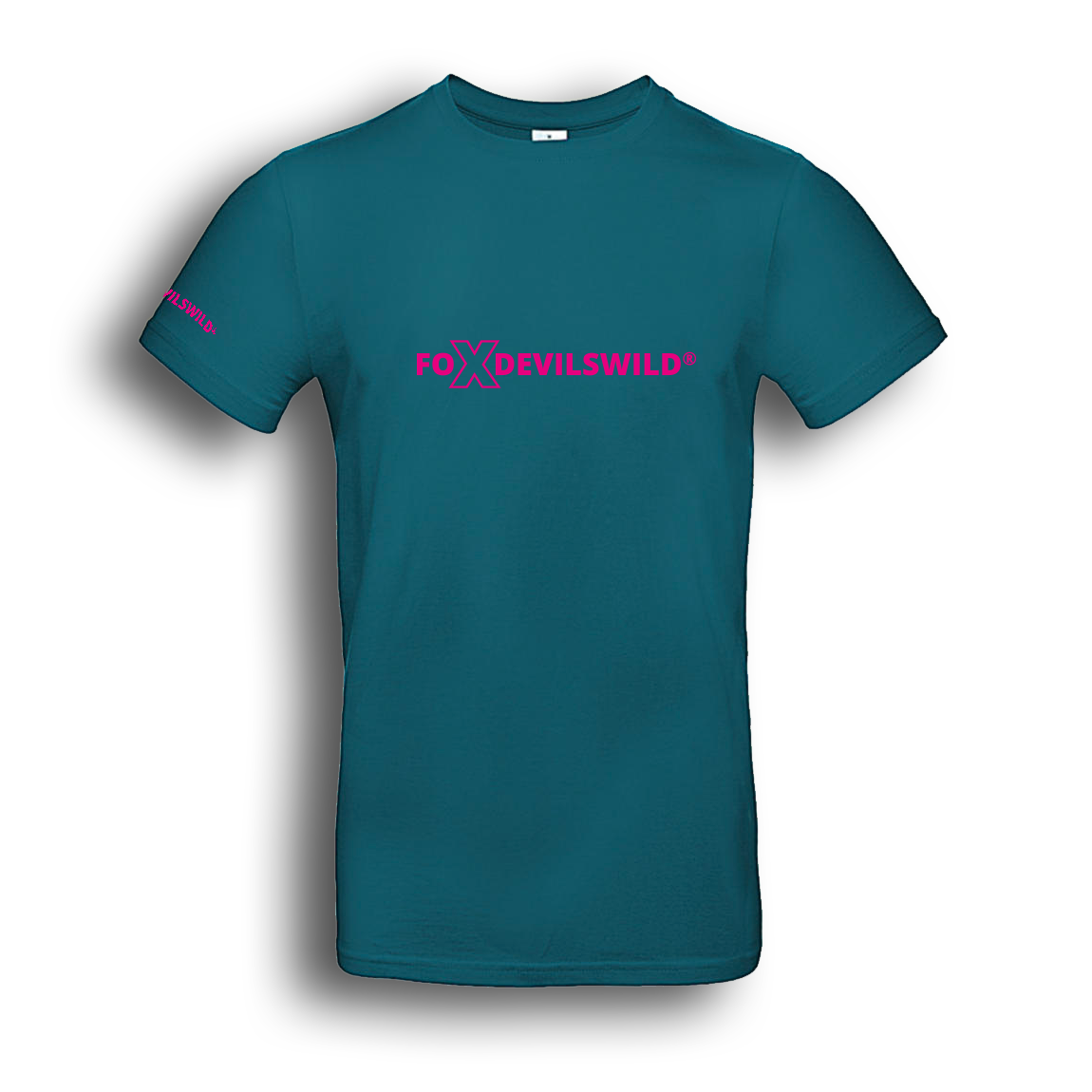 Foxdevilswild® T-Shirt - style eleven - Workwear / Freizeitshirt petrol / fuchsia