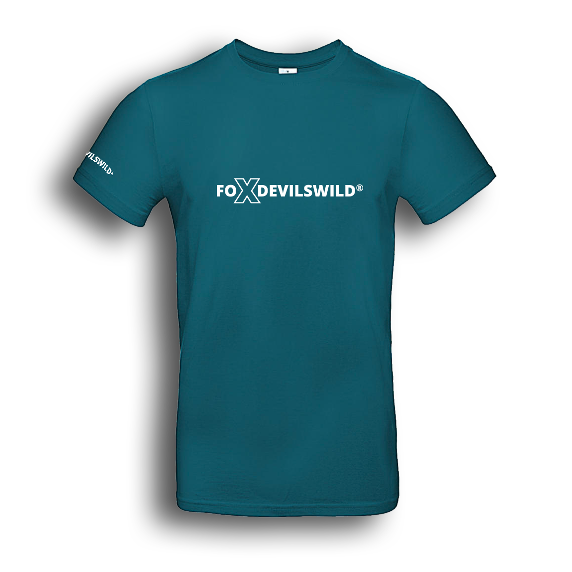 Foxdevilswild® T-Shirt - style eleven - Workwear / Freizeitshirt petrol / weiss